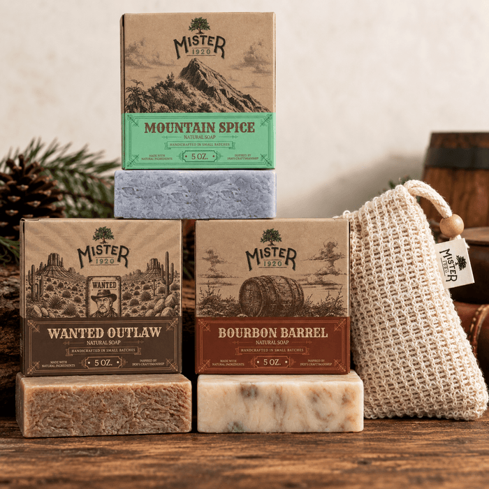 Mister1920® 3-Bar Gift Set + Soap Sock